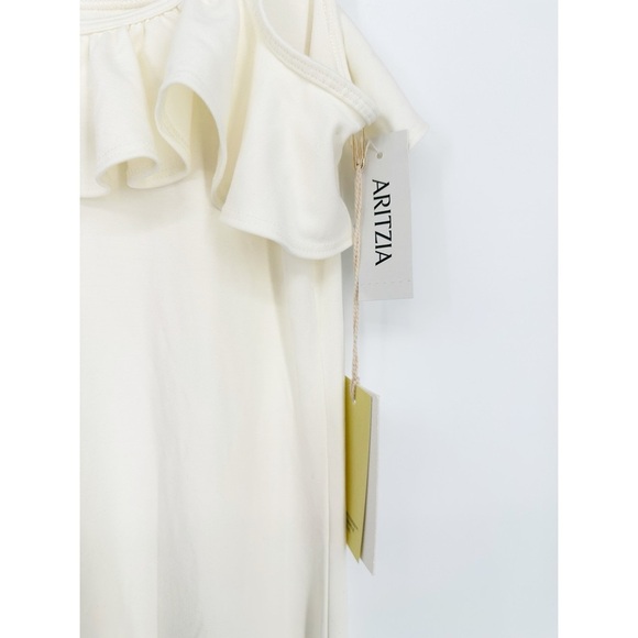 NWT Aritzia Wilfred Clink Dress Drapey Jersey Ruffle Maxi Dress - Picture 4 of 8